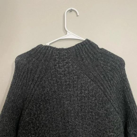 Anthropologie Bia Mock Neck Alpaca Blend Tunic Sweater in Carbon - Picture 7 of 11